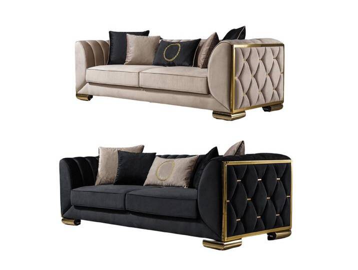 Villa Möbel Polstergarnitur Casablanca, (Set, 2-tlg), Handmade Quality,strapazierfähiger,pflegeleichter Mikrofaserstoff, 3 Sitzer+3 Sitzer von Casablanca