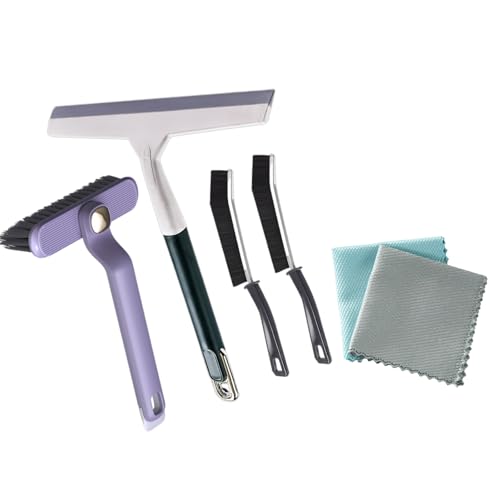 Casabliss 4-in-1 Reinigungsset mit 360° Drehbürste – Putzlappen Glasabzieher, Spaltbürste | Für Bad Küche/Fenster/Toilette | Langlebige Nylonborsten & Leichtes Design (4er Set) von Casabliss