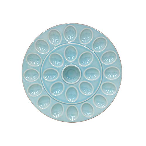 Casafina Keramik-Steingut-Eierplatte, 33 cm, Cook & Host Collection, Robin's Egg Blue,mikrowellen-, spülmaschinen-,lebensmittelechte Verglasung,Serviergeschirr in Restaurant-Qualität von Casafina