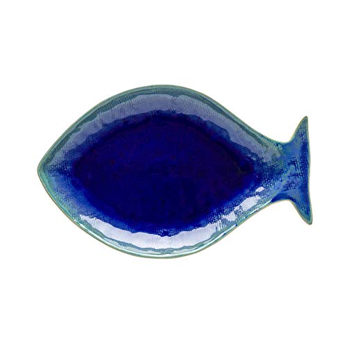 Casafina Keramik-Teller aus Steingut, 30.5 cm, Dourada (Seabream) – Dori-Kollektion, Atlantic Blue,lebensmittelechte Verglasung,Serviergeschirr in Restaurantqualität von Casafina