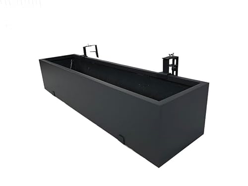 Casaflora Balkonkasten Linea inkl. Befestigung für Geländer, schwarz 80x25x20 von Casaflora