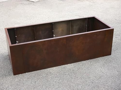 Hochbeet/Pflanztrog BIOPUR aus Cortenstahl, rostfarben 200x100x60 von Casaflora
