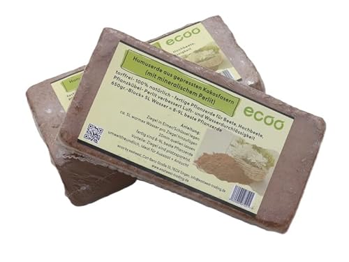Universal-Pflanzerde ECOO mit mineralischem Perlit/650gr. je Block 6er Set von Casaflora