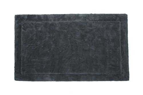 Casalanas - Santorin, Beidseitig verwendbar, Schwerer Badezimmerteppich, 100% Natur-Baumwolle, 100x60cm, Smoke von Casalanas