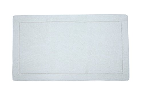 Casalanas - Santorin, Beidseitig verwendbar, Schwerer Badezimmerteppich, 100% Natur-Baumwolle, 100x60cm, Weiss von Casalanas