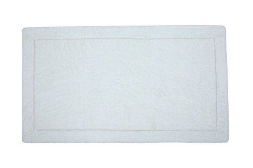 Casalanas - Santorin, Beidseitig verwendbar, Schwerer Badezimmerteppich, 100% Natur-Baumwolle, 120X70 cm, Weiss von Casalanas