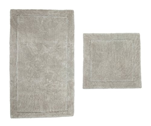 Casalanas - Santorin, Beidseitig verwendbar, Schwerer Badezimmerteppich, 100% Natur-Baumwolle, 2-teilig(60x60 + 100x60) cm, Beige von Casalanas