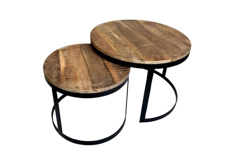 Casamia Couchtisch Couchtisch 2er Set Beistelltisch Wohnzimmer-Tisch Austin Holz Metall von Casamia
