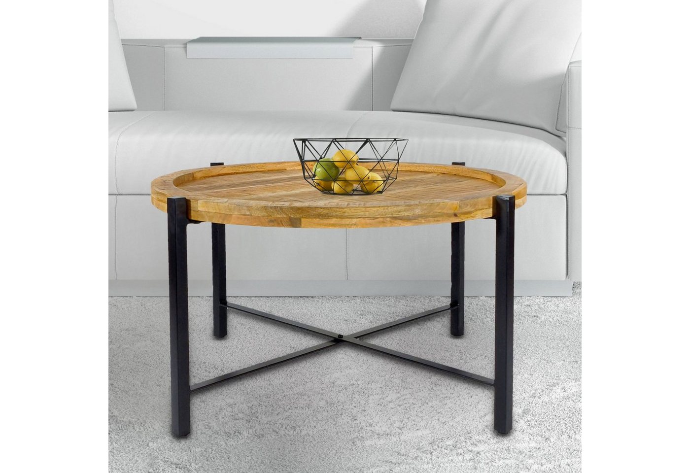 Casamia Couchtisch Couchtisch Sioux ø75cm Beistelltisch Wohnzimmer Tisch rund Metall von Casamia