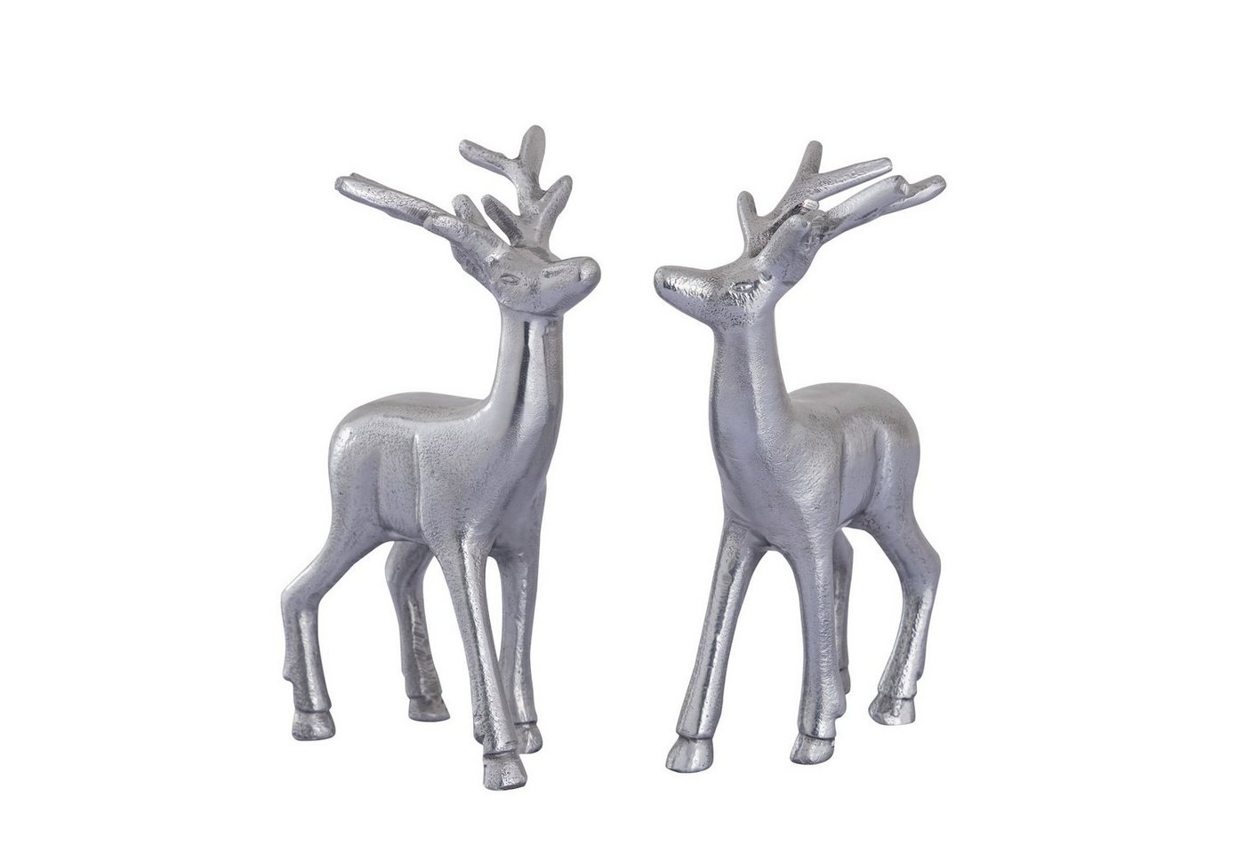 Casamia Dekofigur Deko Figur Hirsch 2er Set Tischdekoration Tierfigur Metall Weihnachten (2er Set) von Casamia