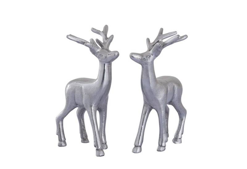 Casamia Dekofigur Deko Figur Hirsch 2er Set Tischdekoration Tierfigur Metall Weihnachten (2er Set) von Casamia