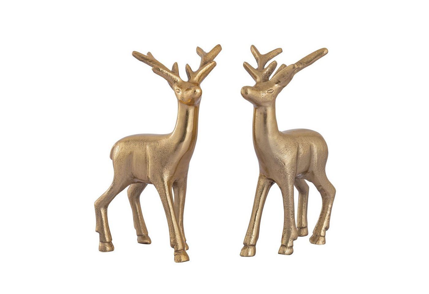 Casamia Dekofigur Deko Figur Hirsch 2er Set Tischdekoration Tierfigur Metall Weihnachten (2er Set) von Casamia