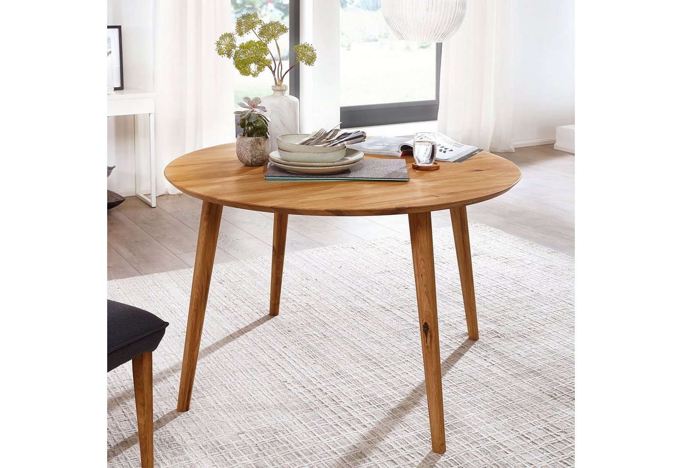 Casamia Esstisch Esstisch Küchen-Tisch Mensa rund ø75/90/105/120 cm Wildeiche massiv Casamia Esstisch Esstisch Küchen-Tisch Mensa rund ø75/90/105/120 cm Wildeiche massiv von Casamia