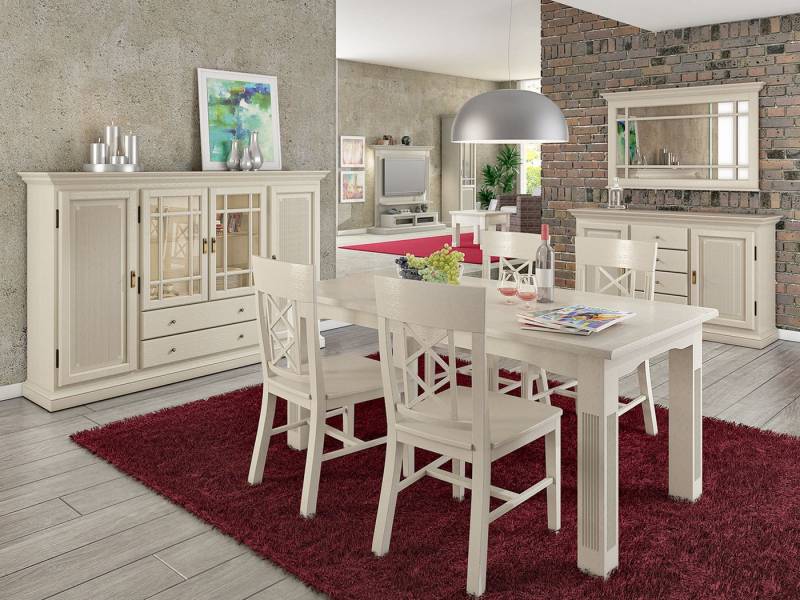Casamia Esszimmer-Set Esszimmer Set 8-tlg. Duett Sideboard Highboard Esstisch Pinie lipizano von Casamia