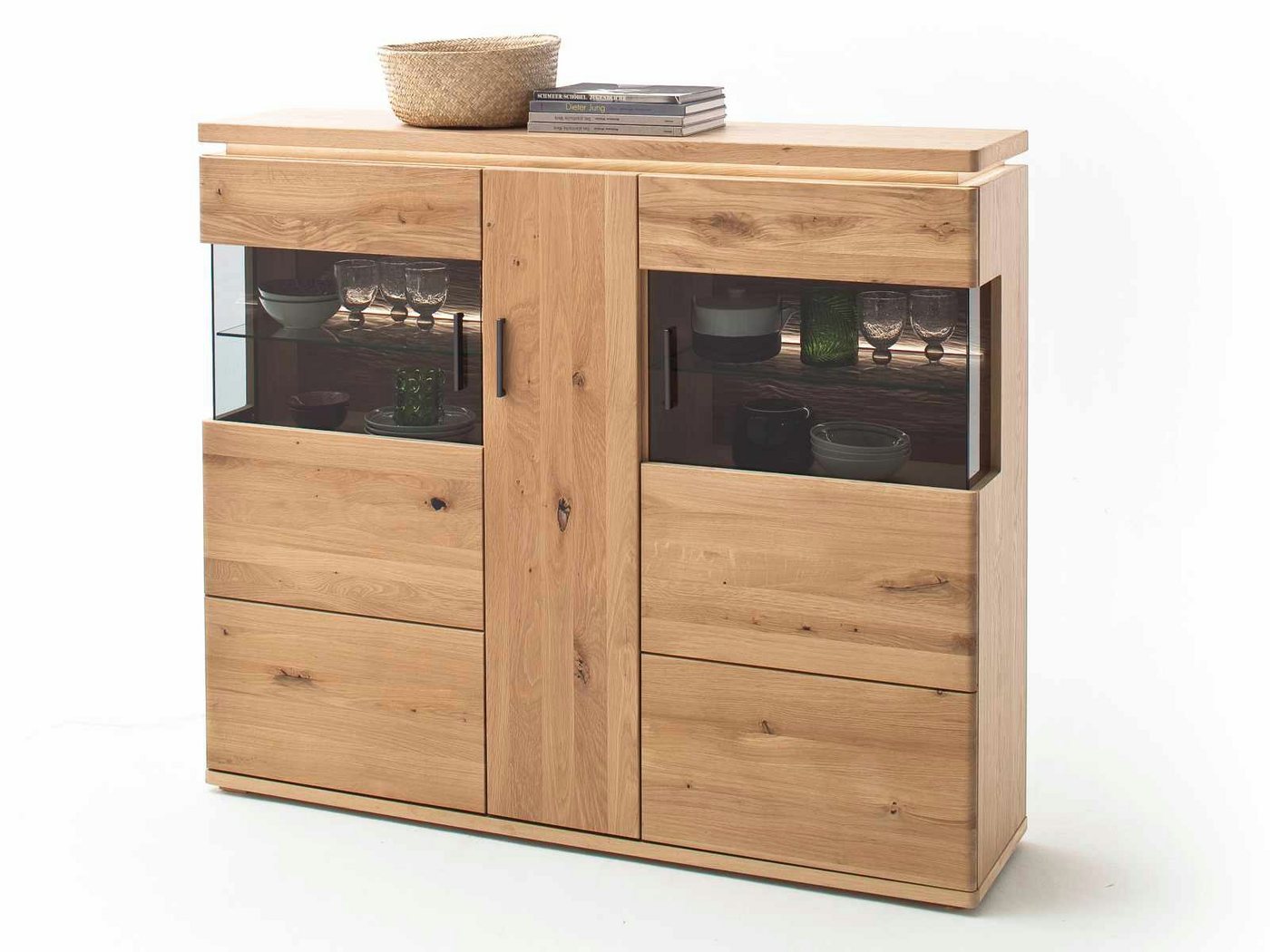 Casamia Highboard Highboard Braga Hochanrichte 3-türig Balkeneiche Bianco geölt Casamia Highboard Highboard Braga Hochanrichte 3-türig Balkeneiche Bianco geölt von Casamia