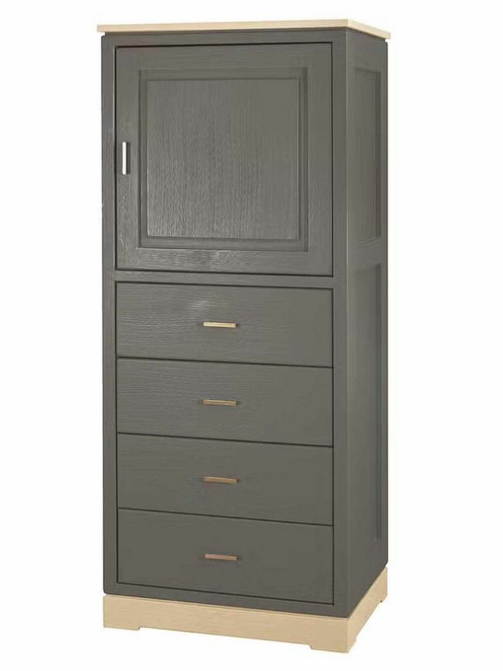 Casamia Highboard Highboard Casaventi 1-türig 4 Schubladen Pinie Massivholz von Casamia