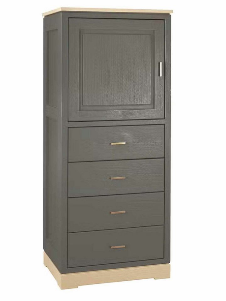 Casamia Highboard Highboard Casaventi 1-türig 4 Schubladen Pinie Massivholz von Casamia