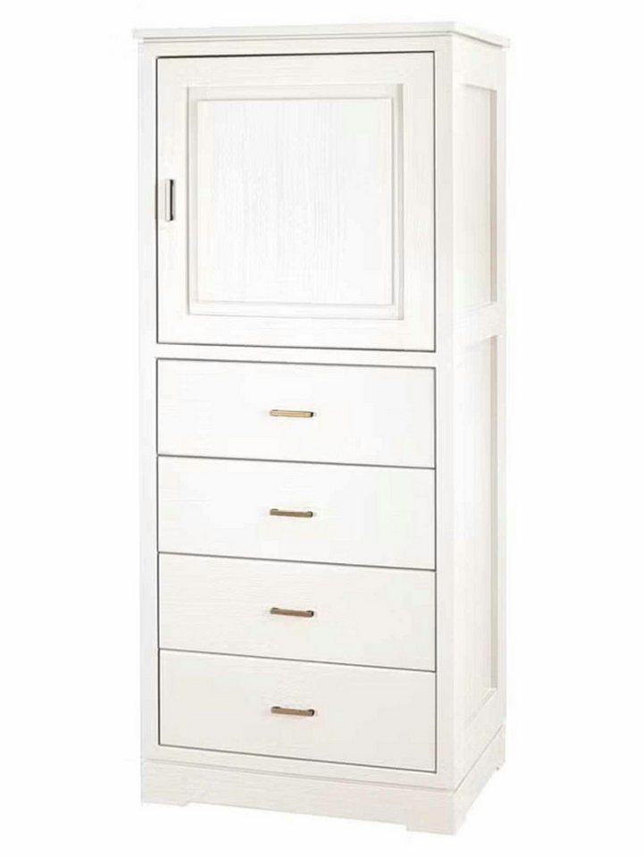 Casamia Highboard Highboard Casaventi 1-türig 4 Schubladen Pinie Massivholz von Casamia