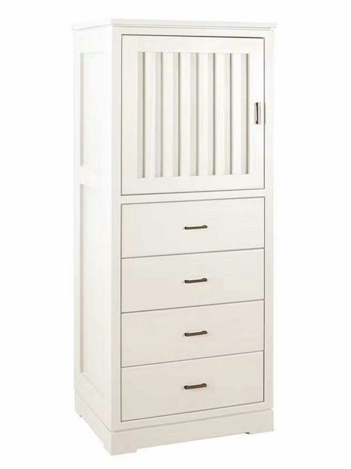 Casamia Highboard Highboard Casaverde 1-türig 4 Schubladen Pinie Massivholz von Casamia