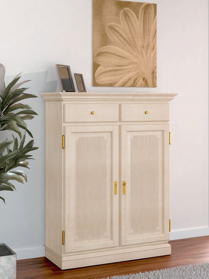 Casamia Highboard Highboard Duett B 111 x H 136 cm 2 Türen 2 Schubladen Pinie massiv Casamia Highboard Highboard Duett B 111 x H 136 cm 2 Türen 2 Schubladen Pinie massiv von Casamia