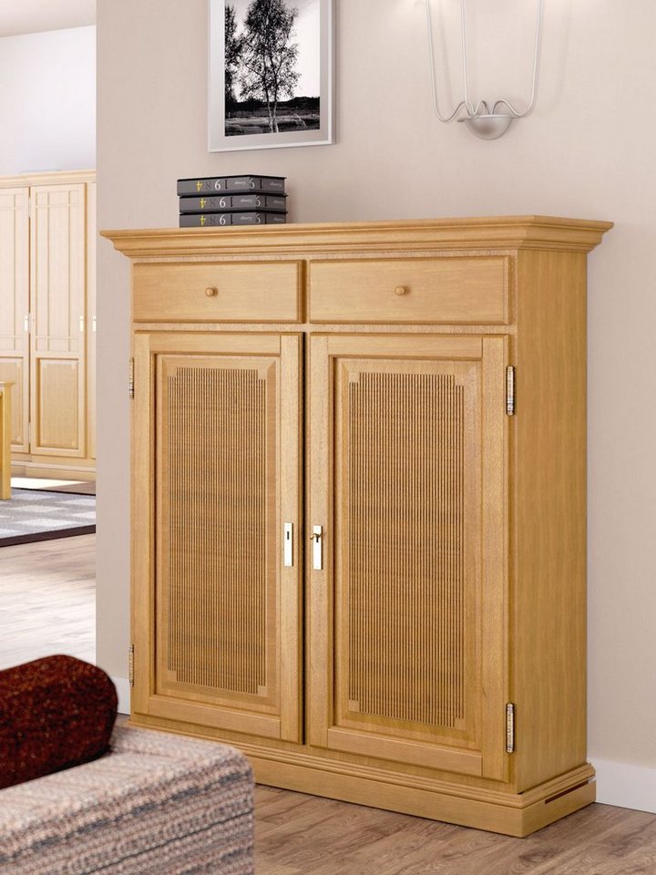 Casamia Highboard Highboard Duett B 111 x H 136 cm 2 Türen 2 Schubladen Pinie massiv von Casamia