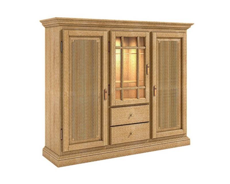 Casamia Highboard Highboard Hochanrichte Duett B162 H136cm 3 Tür. 2 Schubl. Pinie massiv von Casamia