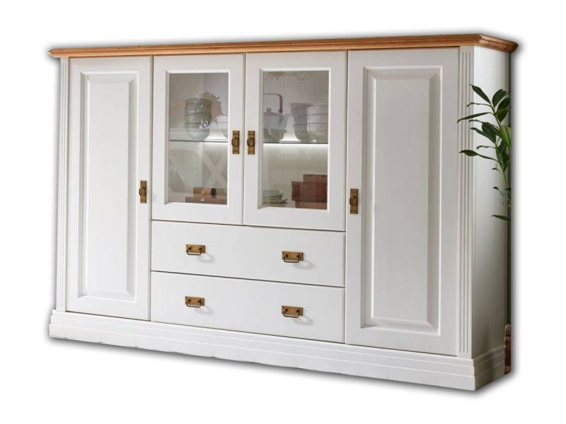 Casamia Highboard Highboard Hochanrichte Novara 4-türig mit 2 Schubladen weiß massiv Casamia Highboard Highboard Hochanrichte Novara 4-türig mit 2 Schubladen weiß massiv von Casamia