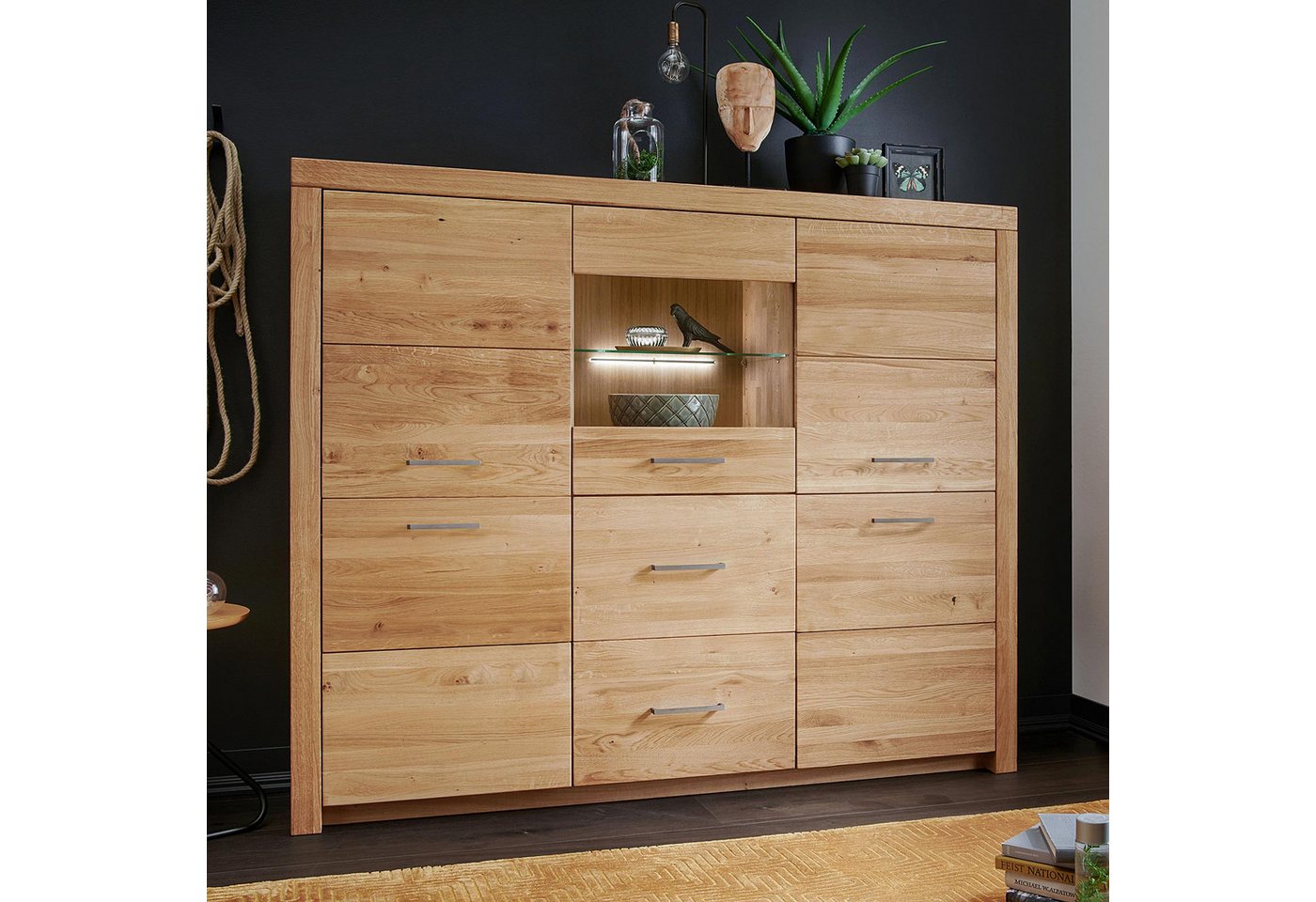 Casamia Highboard Highboard Massivholz Buffet B170 H141cm Faro Wildeiche massiv von Casamia