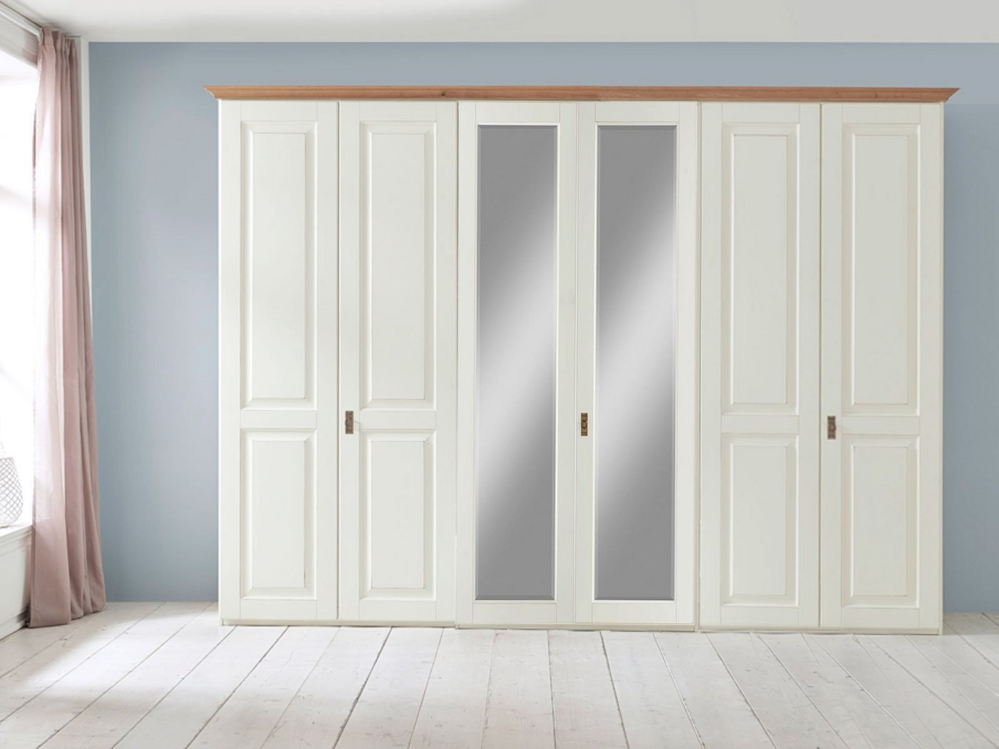 Casamia Kleiderschrank Spiegeltüren-Kleiderschrank Dreams 3/4/5/6-türig, Höhe 228 cm, Absetzu Casamia Kleiderschrank Spiegeltüren-Kleiderschrank Dreams 3/4/5/6-türig, Höhe 228 cm, Absetzu von Casamia