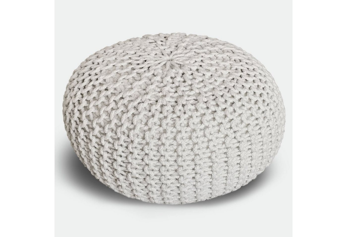 Casamia Pouf Pouf Ø 55 o. 45 cm Strickhocker Sitzpouf Bodenkissen nachhaltig von Casamia