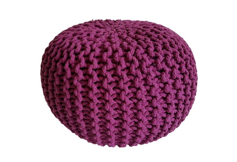 Casamia Pouf Pouf Sitzhocker Strick Jute Velour Strickhocker Bodenkissen nachhaltig von Casamia