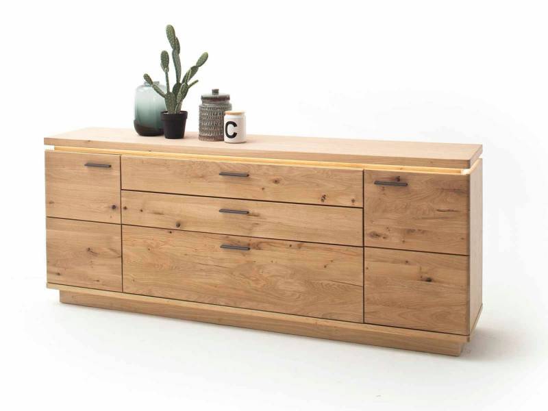 Casamia Sideboard Sideboard Braga Anrichte 210cm Balkeneiche Bianco geölt von Casamia