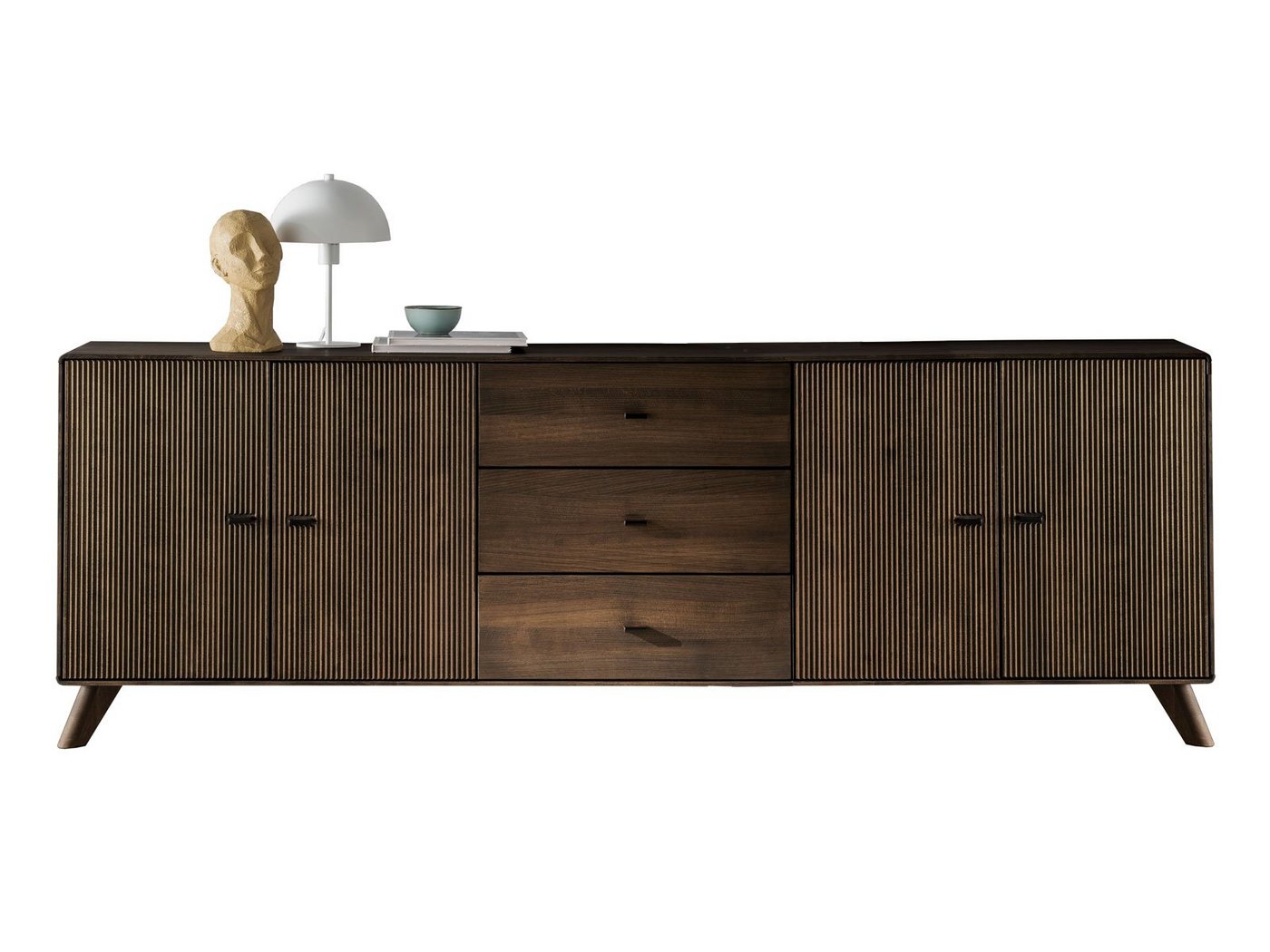 Casamia Sideboard Sideboard Massivholz Anrichte B 220 H 75 cm Varese Kernbuche braun von Casamia