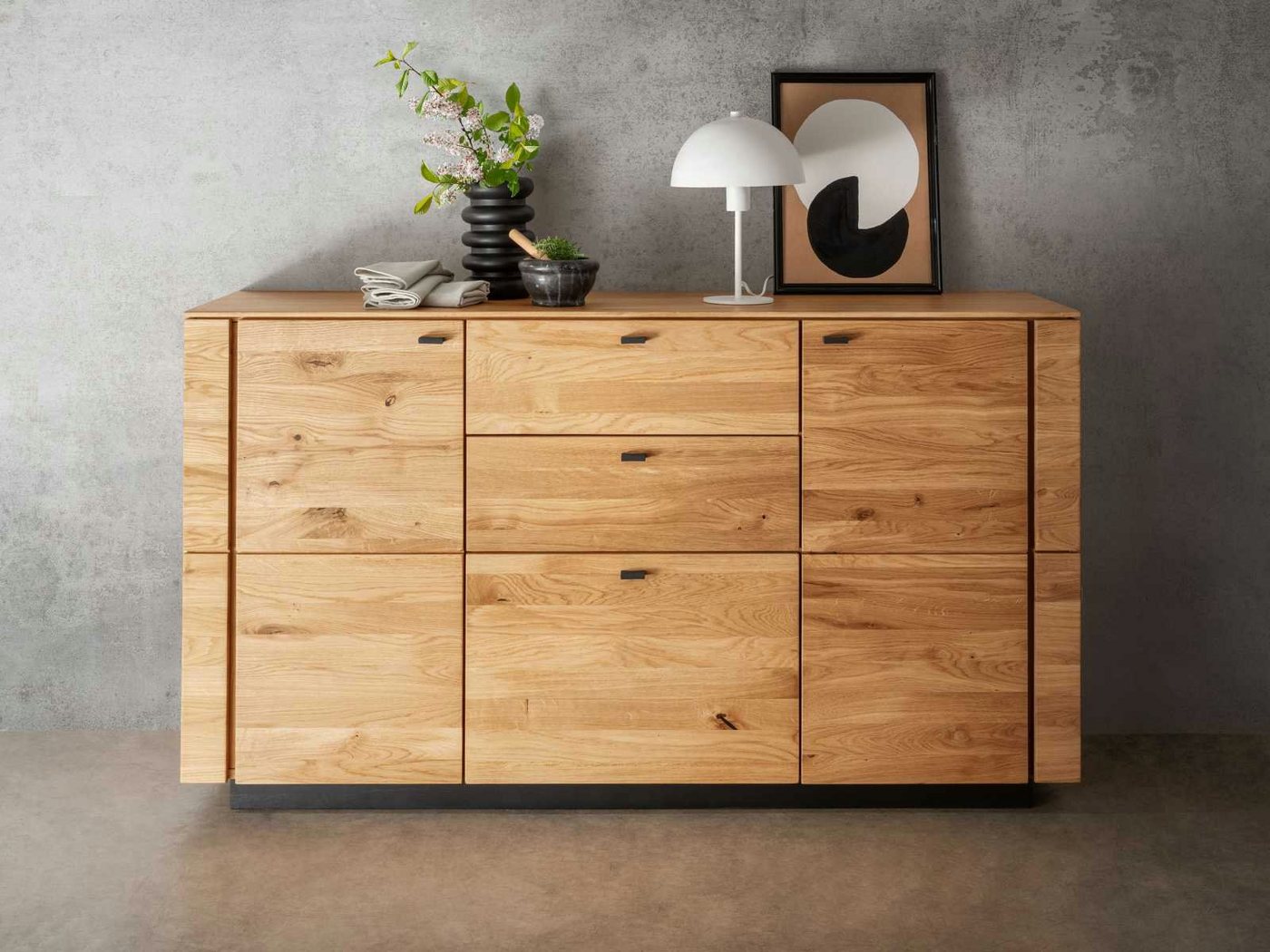 Casamia Sideboard Sideboard Massivholz Kommode B157 H86 T42 cm Aversa Wildeiche von Casamia