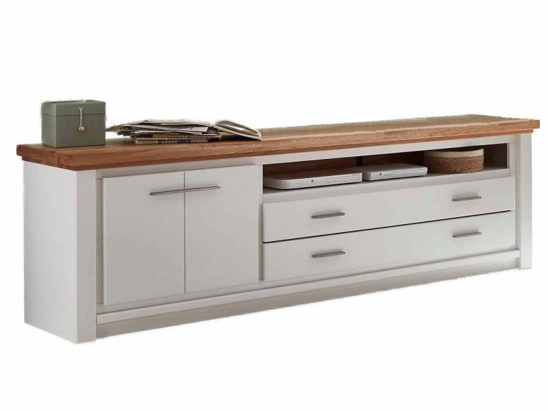Casamia TV-Board TV Lowboard Olbia 202x67x45cm Pinie Nordica weiß Wildeiche massiv von Casamia