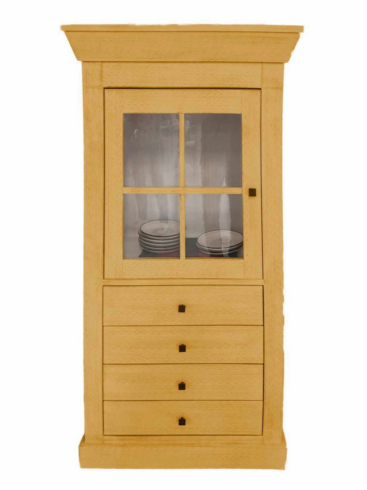 Casamia Vitrine Vitrine Glas-Vitrine Standvitrine 1-türig Santos 151x82cm Massivholz Casamia Vitrine Vitrine Glas-Vitrine Standvitrine 1-türig Santos 151x82cm Massivholz von Casamia