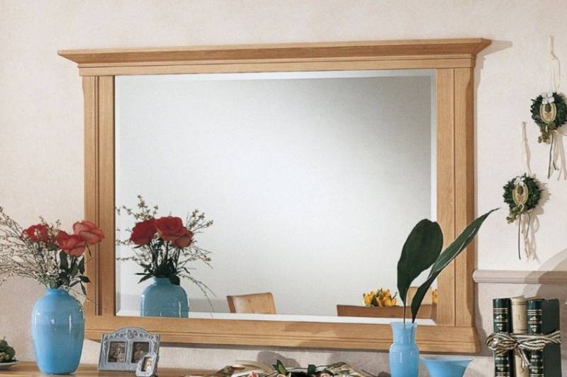 Casamia Wandspiegel Wandspiegel Esszimmer Spiegel 148 cm breit Vienna, Pinie massiv von Casamia