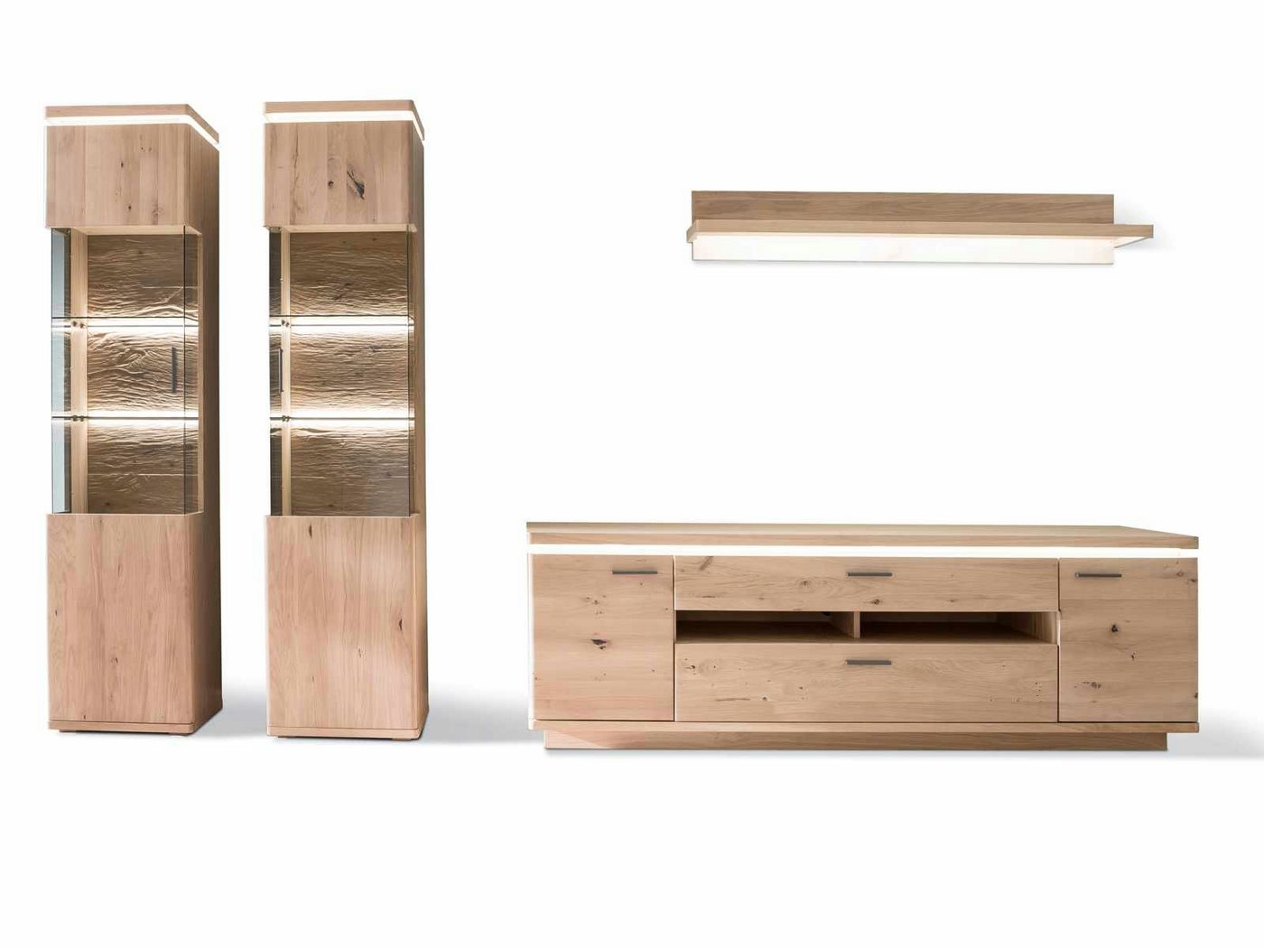 Casamia Wohnwand Wohnwand 2 Braga 4-teilig Balkeneiche Bianco geölt Casamia Wohnwand Wohnwand 2 Braga 4-teilig Balkeneiche Bianco geölt von Casamia
