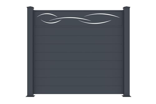 Casanoov 2er-Set Sichtschutzzaun 1,9m LIFE H.170cm aluminium grau von Casanoov