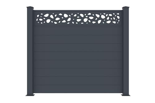 Casanoov 2er-Set Sichtschutzzaun 1,9m SUNNY H.170cm aluminium grau von Casanoov