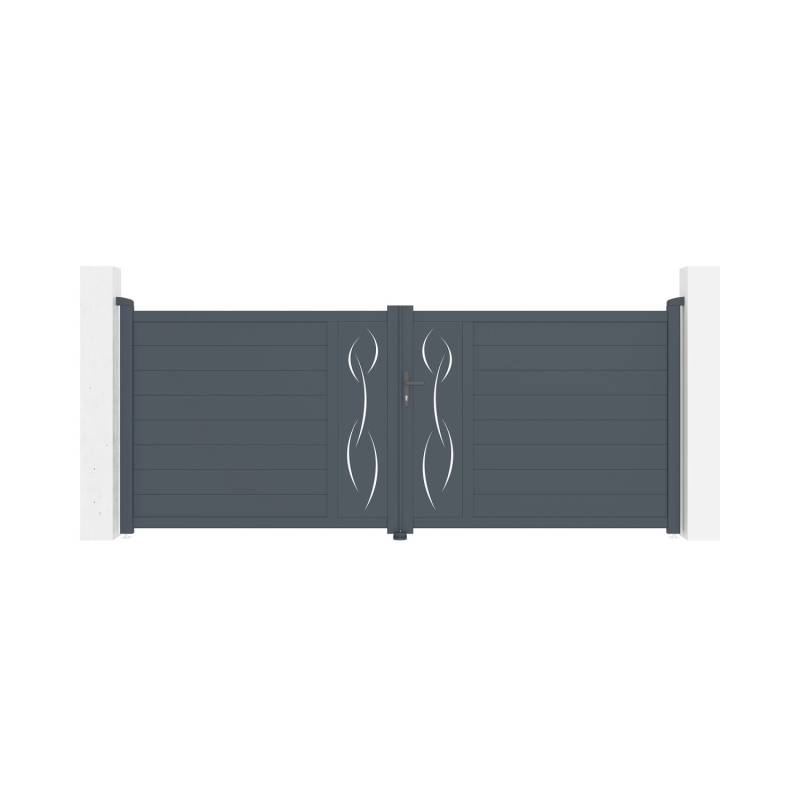 Casanoov Doppelflügeltor Aus Aluminium 3 5M Life H 140Cm Grau von Casanoov