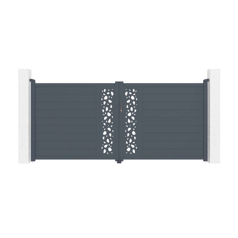 Casanoov Doppelflügeltor Aus Aluminium 3 5M Sunny H 160Cm Grau von Casanoov