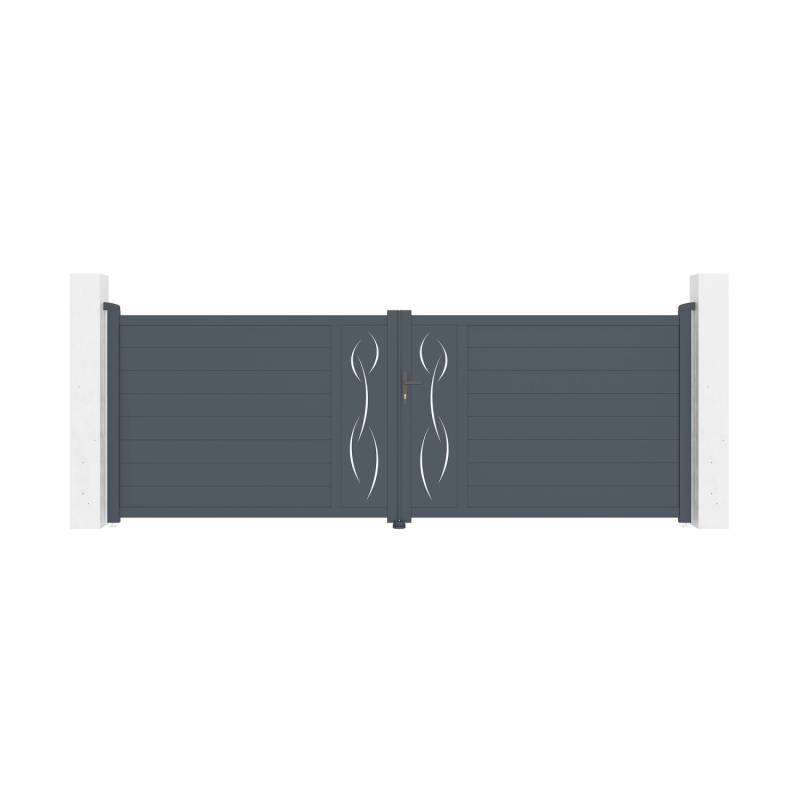 Casanoov Doppelflügeltor Aus Aluminium 4M Life H 140Cm Grau von Casanoov