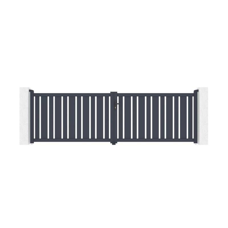 Casanoov Doppelflügeltor Aus Aluminium 4M Veymont H 120Cm Grau von Casanoov