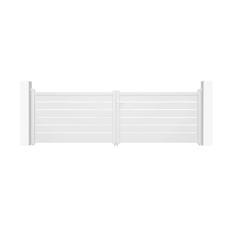 Casanoov Doppelflügeltor Aus Aluminium 4M Vogel H 120Cm Weiß von Casanoov