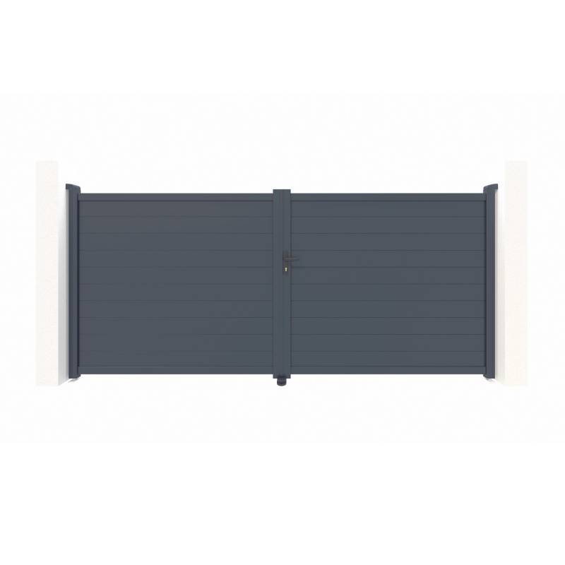 Casanoov Flügeltor 3 5M Eiger H 180Cm & 2 Pfosten H 190Cm Aluminium Grau von Casanoov