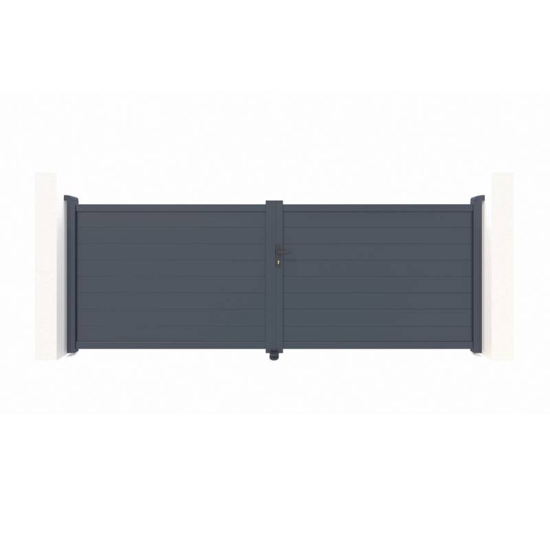 Casanoov Flügeltor 4M Eiger H 140Cm & 2 Pfosten H 166Cm Aluminium Grau von Casanoov