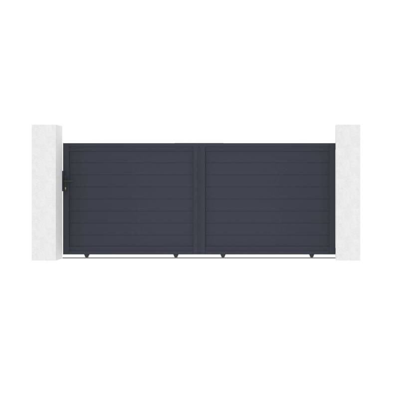 Casanoov Schiebetor 3 5M Eiger H 140Cm & Gartentür 1M Eiger H 140Cm Aluminium Grau von Casanoov