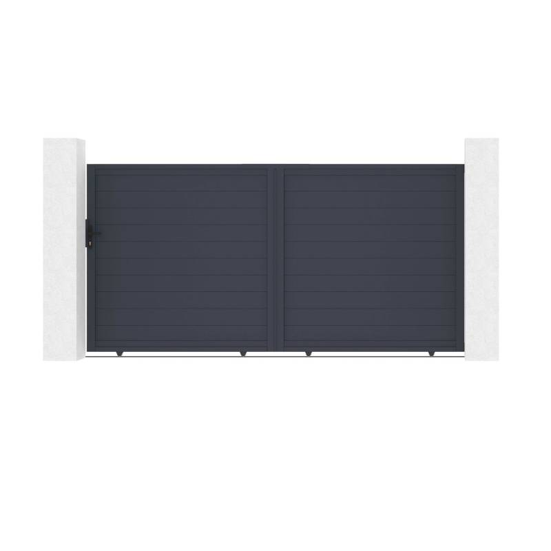 Casanoov Schiebetor 3 5M Eiger H 180Cm & Gartentür 1M Eiger H 180Cm Aluminium Grau von Casanoov