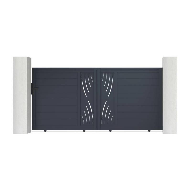 Casanoov Schiebetor 3M Veleta H 140Cm & 2 Pfosten H 166Cm Aluminium Grau von Casanoov